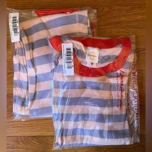 NEW HANNA ANDERSSON WOMEN’S COTTON LONG JOHNS SET PINK PETAL / LAVENDER SIZE XS